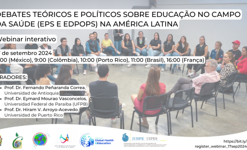 17 de setembro 2024 – Debates teóricos e políticos sobre Educação no campo da Saúde (EPS e EdPopS) na América Latina