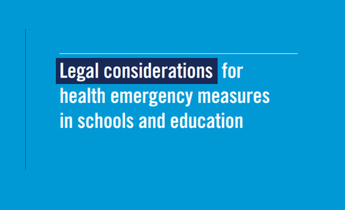 Report: Legal considerations for health emergency measures in schools and education