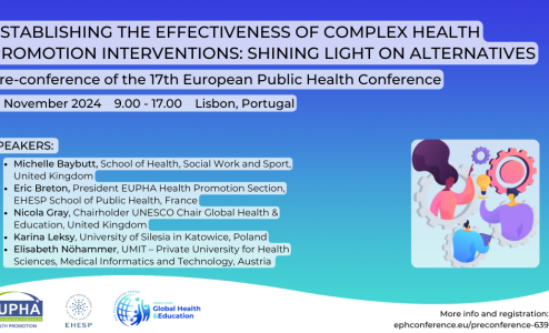 Pre-conference Establishing the effectiveness of complex health promotion interventions: Shining light on alternatives