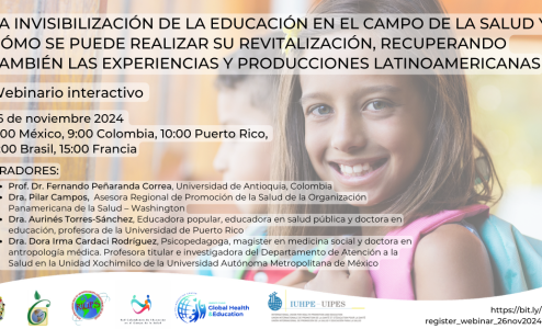 26 noviembre 2024 – La invisibilización de la educación en el campo de la salud y cómo se puede realizar su revitalización, recuperando también las experiencias y producciones latinoamericanas