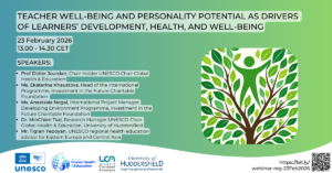 Webinar Teacher well-being and personality potential as drivers of learners’ development, health, and well-being
